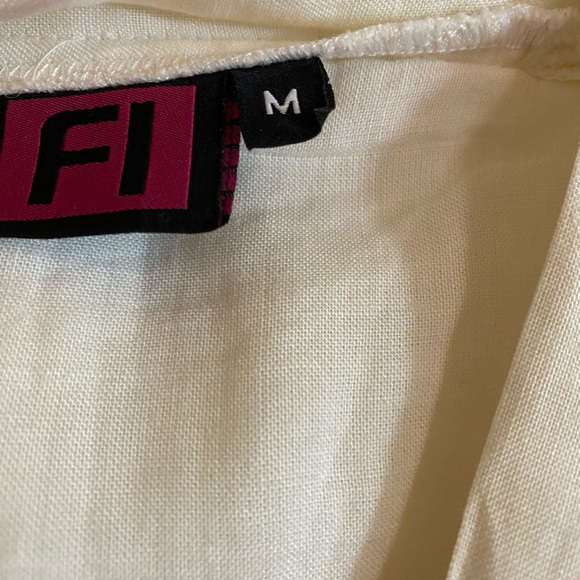 brand Indian off white embroidery Sparkle linen Tunic Top Kurta. M-36 - size 4/6 - Picture 6 of 16